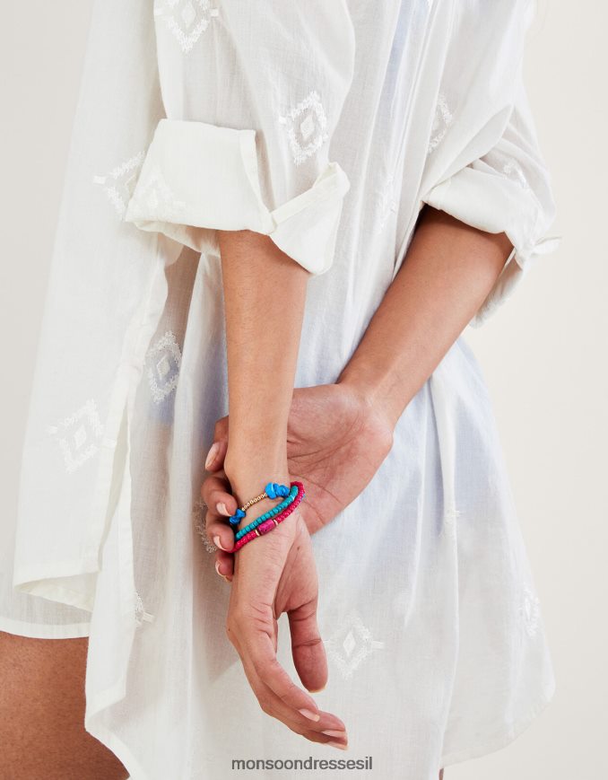 הַלבָּשָׁה Monsoon חולצת חוף רקומה יהלום לבן נשים HTJ0TZ2778