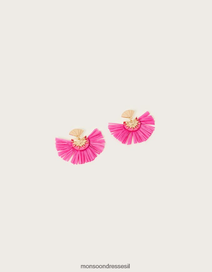 אבזר Monsoon עגילי מניפת רפיה מְעוּדָן נשים HTJ0TZ2779