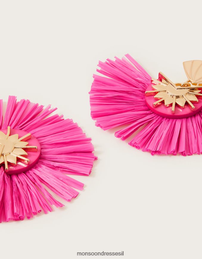 אבזר Monsoon עגילי מניפת רפיה מְעוּדָן נשים HTJ0TZ2779