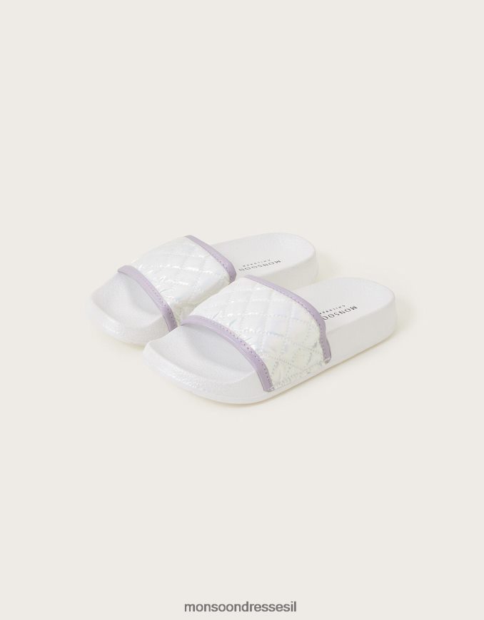 הַנעָלָה Monsoon סליידרים מרופדים מנצנץ לבן ילדה HTJ0TZ2800