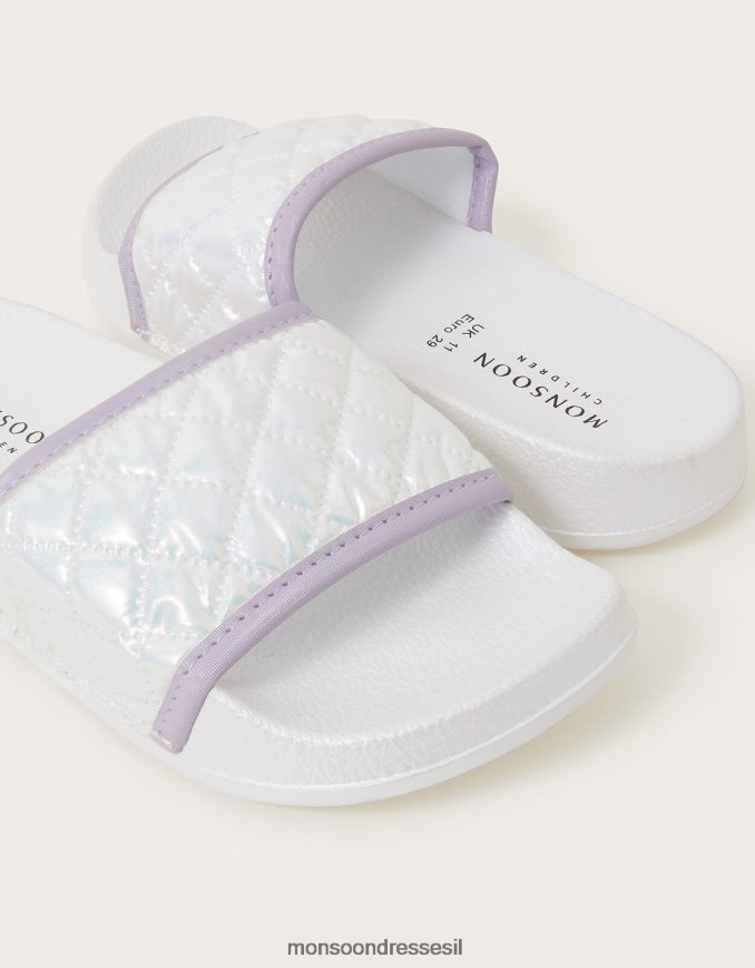 הַנעָלָה Monsoon סליידרים מרופדים מנצנץ לבן ילדה HTJ0TZ2800