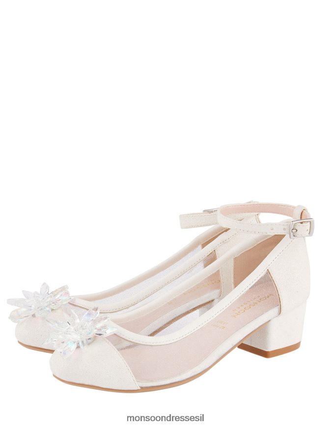 הַנעָלָה Monsoon נעלי עקב שימר קריסטל נסיכות שֶׁנהָב ילדה HTJ0TZ2811