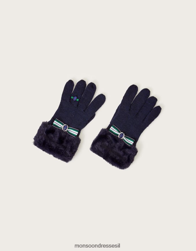 אבזר Monsoon כפפות טבעת קשת כחול (צי) יְלָדִים HTJ0TZ2827