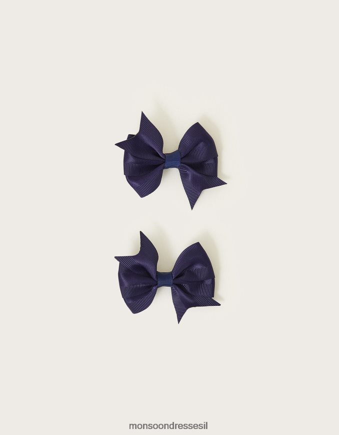 אבזר Monsoon אטבים לשיער קשת של גרוסגריין סט של שניים אופנה ילדה HTJ0TZ2831