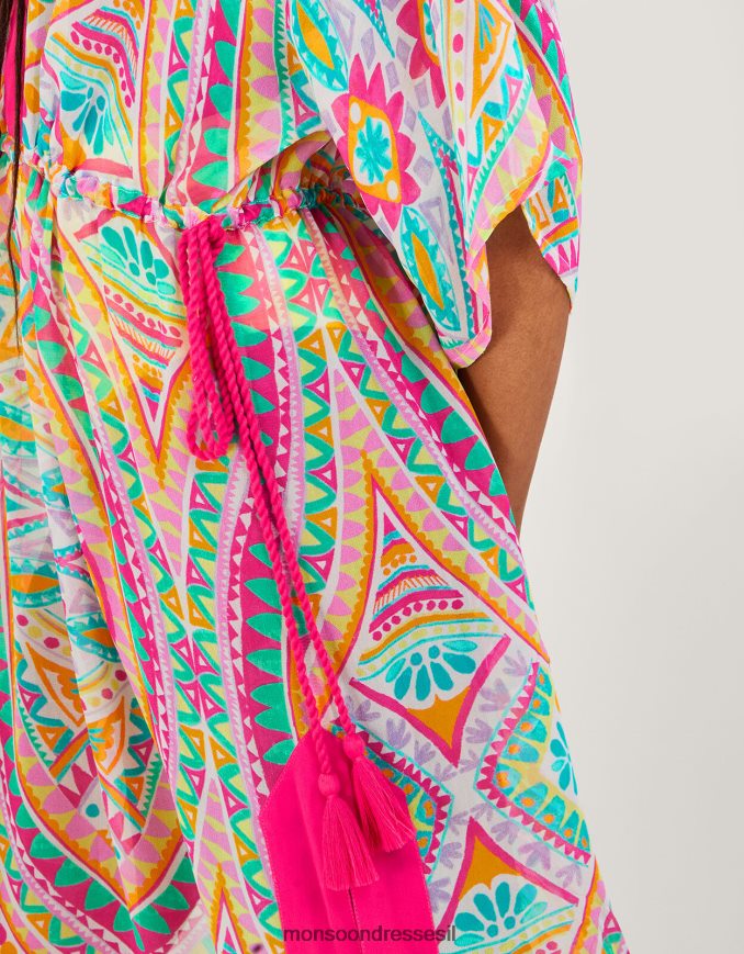 הַלבָּשָׁה Monsoon הדפס פסיפס מקסי קפטן וָרוֹד נשים HTJ0TZ284