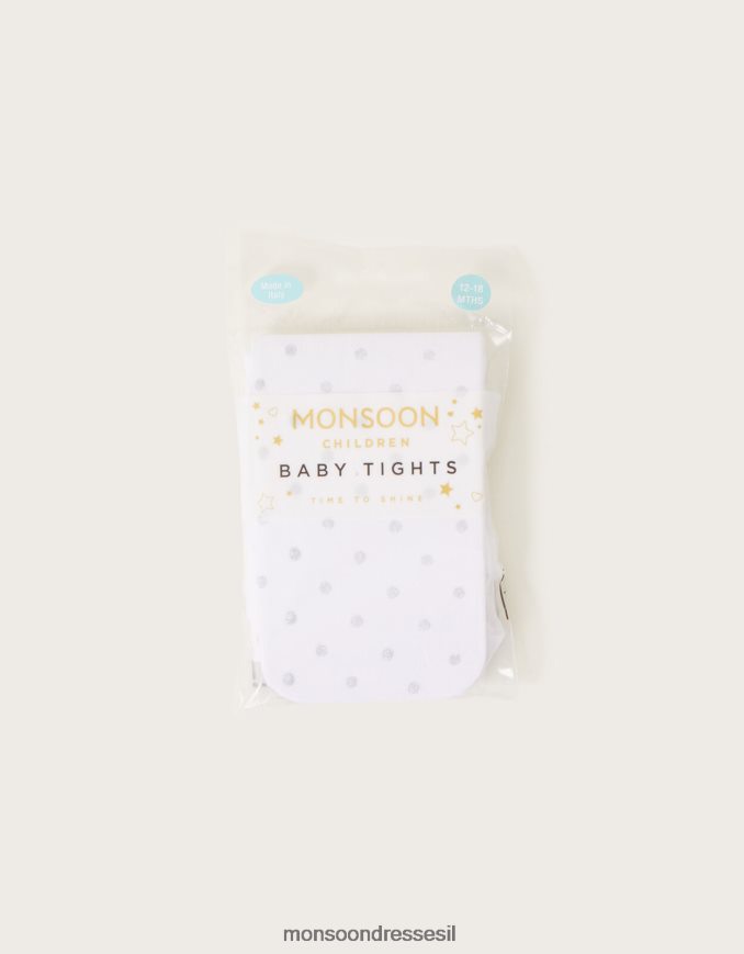 אבזר Monsoon טייץ כתמים נצנצים לתינוק כסף ילדה HTJ0TZ2851