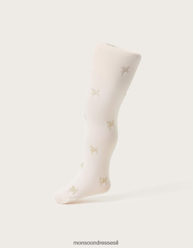 אבזר Monsoon טייץ עם הדפס חד קרן נצנצים לתינוק זהב ילדה HTJ0TZ2859