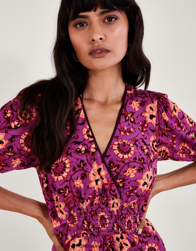 הַלבָּשָׁה Monsoon שמלת מידי פרחונית של פיפי וָרוֹד נשים HTJ0TZ285