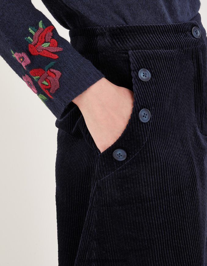 הַלבָּשָׁה Monsoon חצאית מידי כבל כחול (חצות) נשים HTJ0TZ28