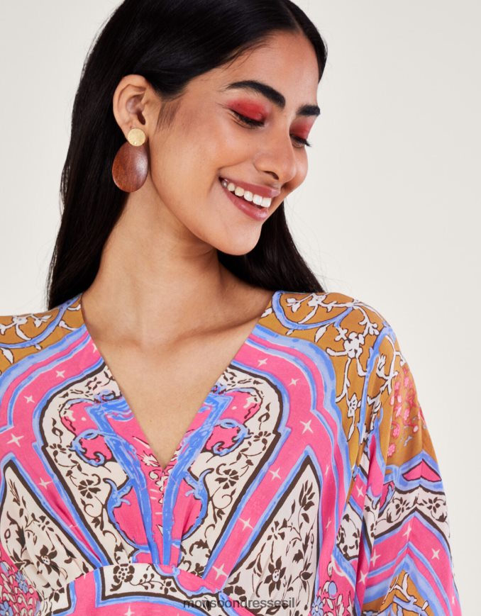 הַלבָּשָׁה Monsoon מאה כוכבים קיץ הודי מקסי קפטן וָרוֹד נשים HTJ0TZ299