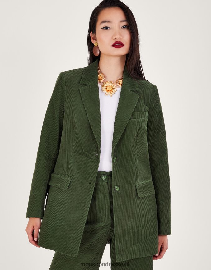 הַלבָּשָׁה Monsoon ז'קט חליפת בלייזר כבל ירוק נשים HTJ0TZ30