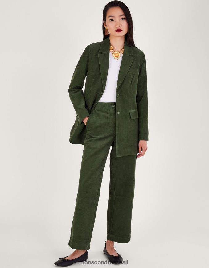 הַלבָּשָׁה Monsoon ז'קט חליפת בלייזר כבל ירוק נשים HTJ0TZ30