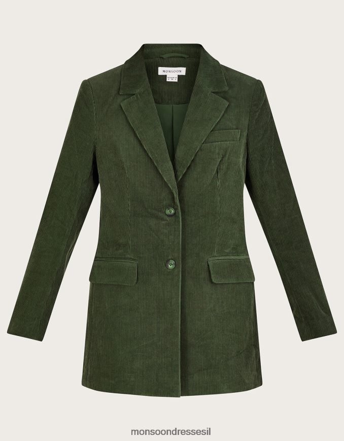 הַלבָּשָׁה Monsoon ז'קט חליפת בלייזר כבל ירוק נשים HTJ0TZ30