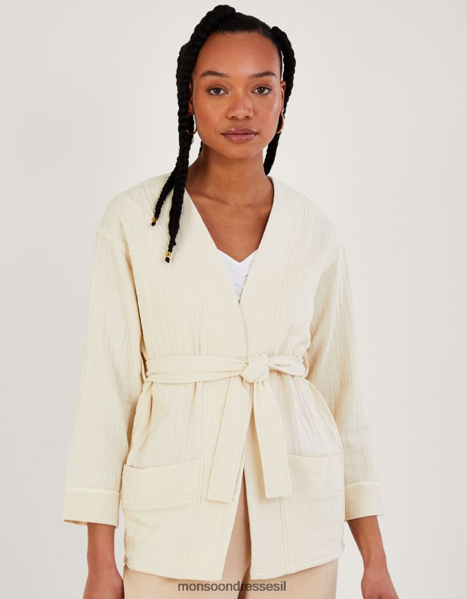 הַלבָּשָׁה Monsoon מעיל כיס רגיל קרם נשים HTJ0TZ310