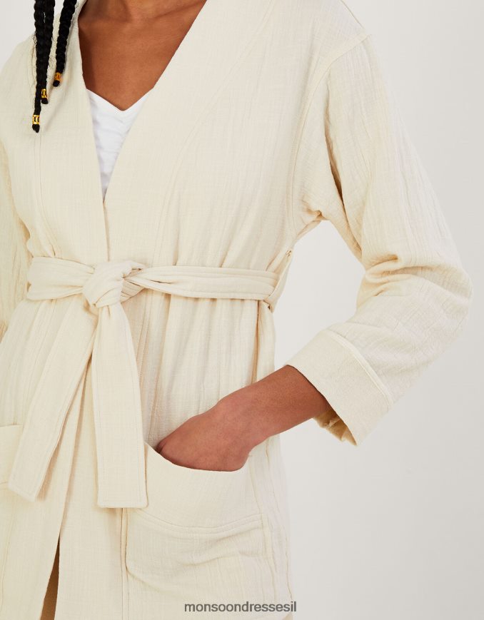 הַלבָּשָׁה Monsoon מעיל כיס רגיל קרם נשים HTJ0TZ310