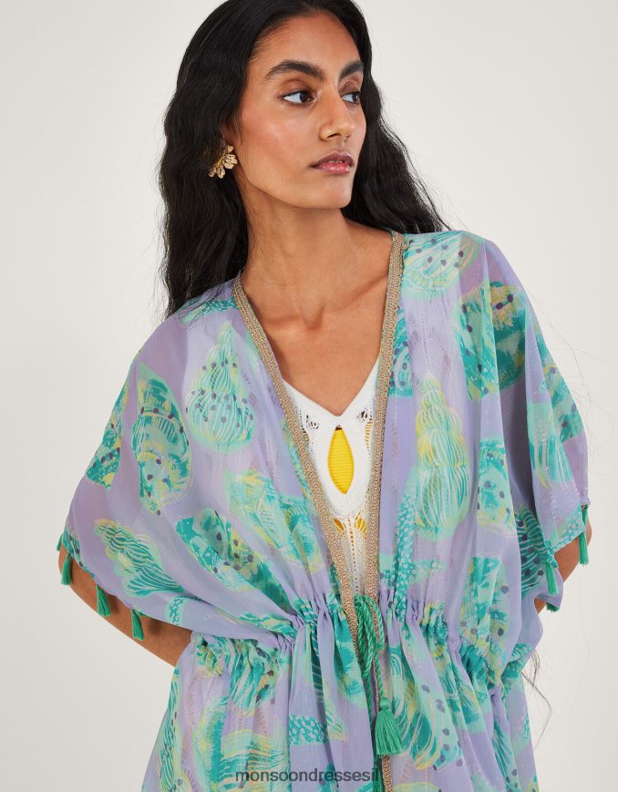 הַלבָּשָׁה Monsoon הדפס קונכיות ים קפטן ארוך חַם נשים HTJ0TZ328