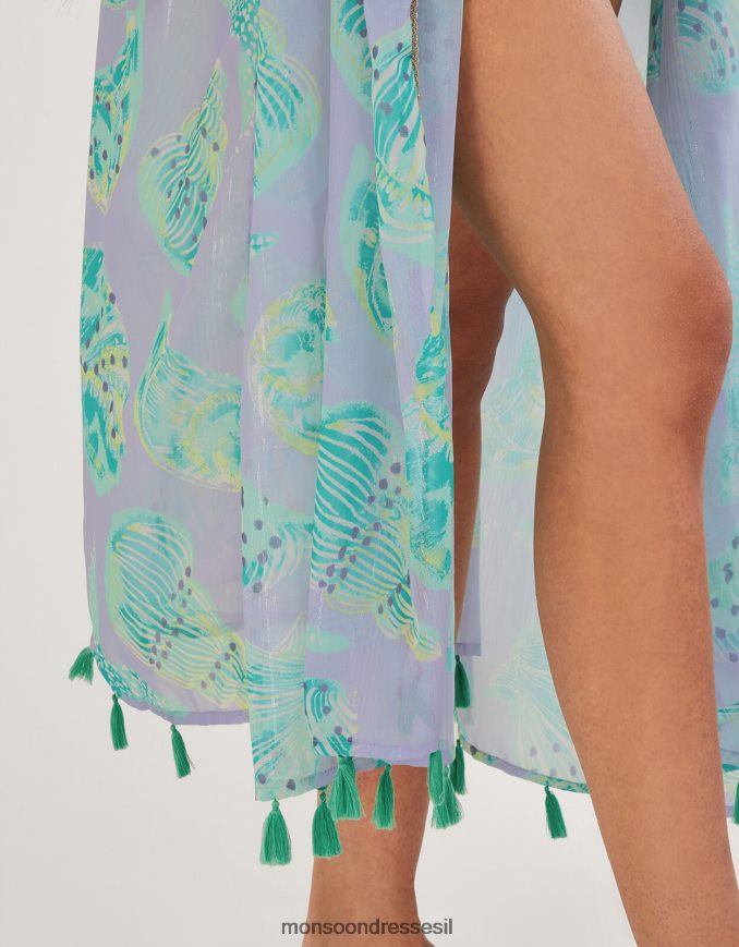 הַלבָּשָׁה Monsoon הדפס קונכיות ים קפטן ארוך חַם נשים HTJ0TZ328