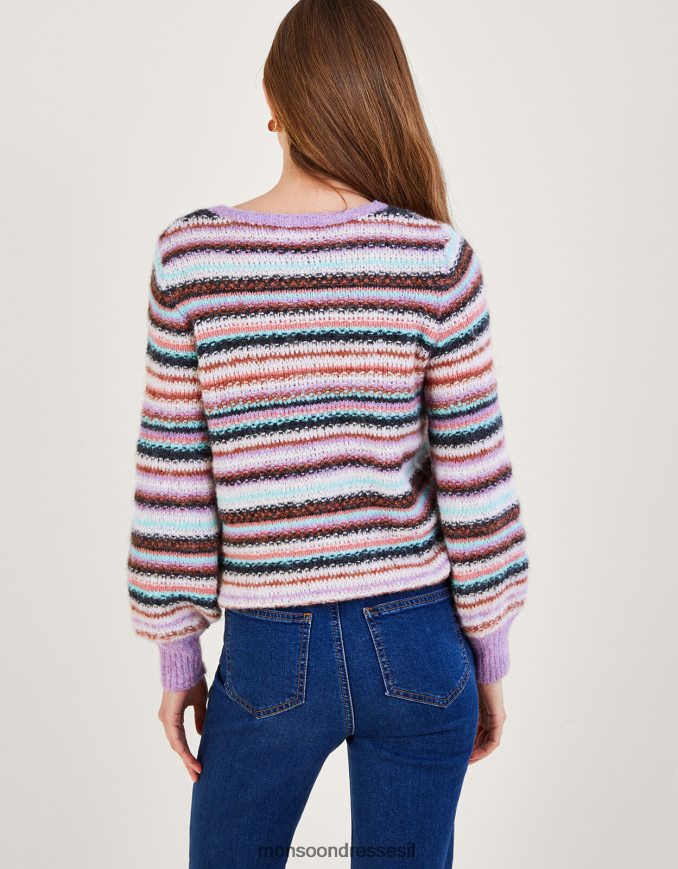 הַלבָּשָׁה Monsoon מגשר פסים עם פוליאסטר ממוחזר סגול (לילך) נשים HTJ0TZ330