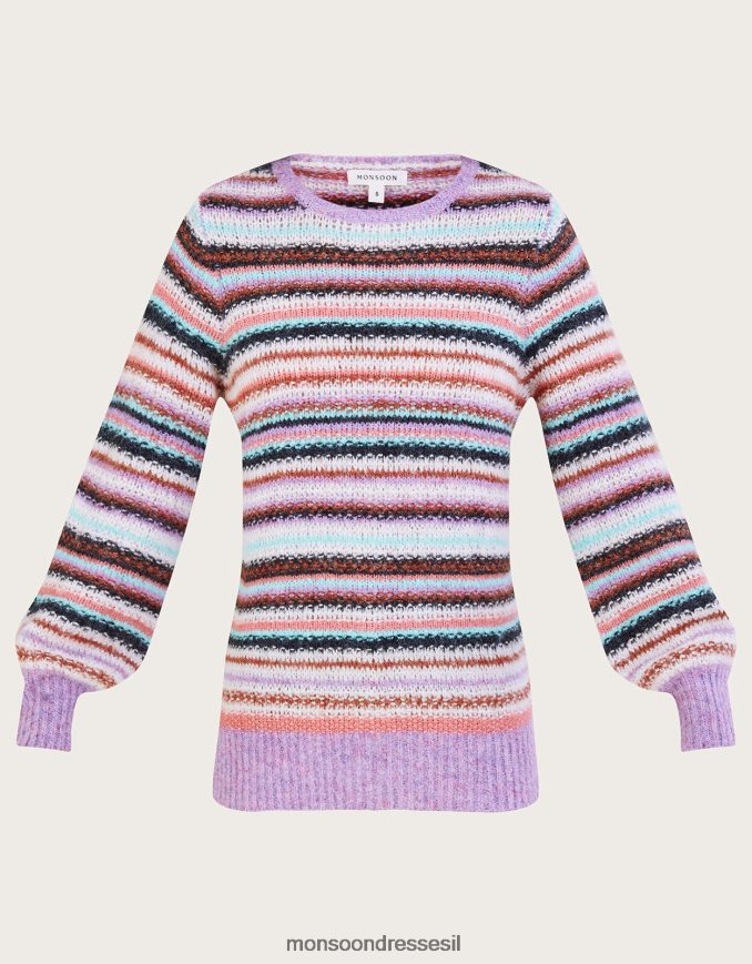 הַלבָּשָׁה Monsoon מגשר פסים עם פוליאסטר ממוחזר סגול (לילך) נשים HTJ0TZ330