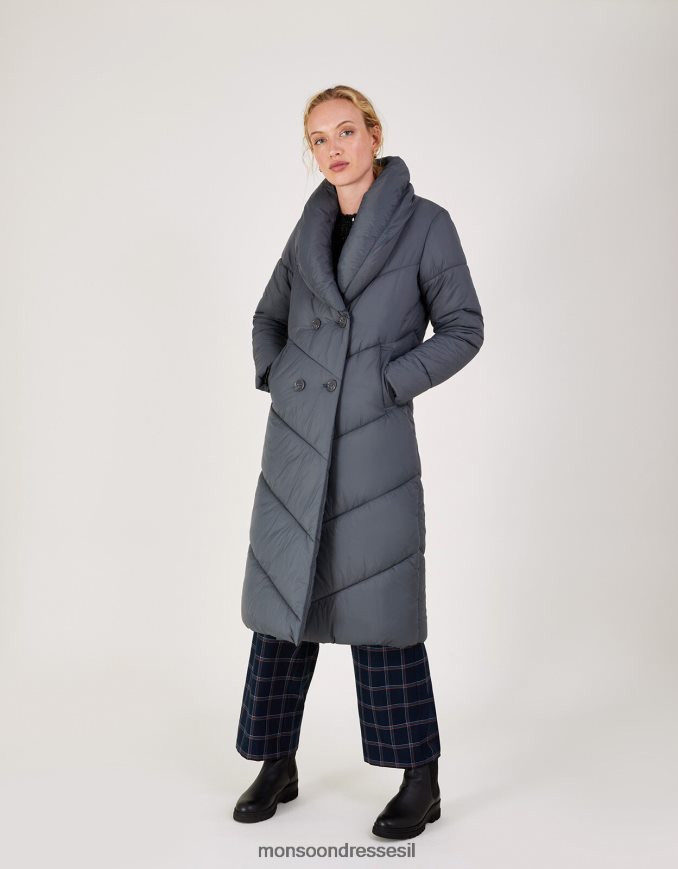 הַלבָּשָׁה Monsoon מעיל מקסי מרופד קלרה לונגליין בפוליאסטר ממוחזר אפור (פחם) נשים HTJ0TZ333