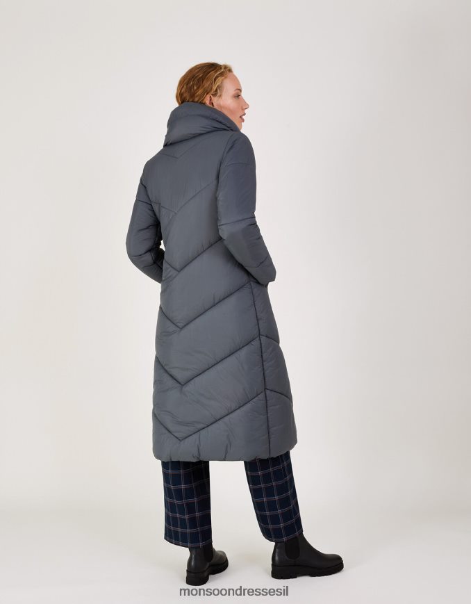 הַלבָּשָׁה Monsoon מעיל מקסי מרופד קלרה לונגליין בפוליאסטר ממוחזר אפור (פחם) נשים HTJ0TZ333