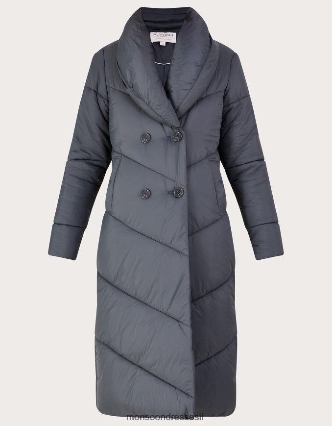 הַלבָּשָׁה Monsoon מעיל מקסי מרופד קלרה לונגליין בפוליאסטר ממוחזר אפור (פחם) נשים HTJ0TZ333
