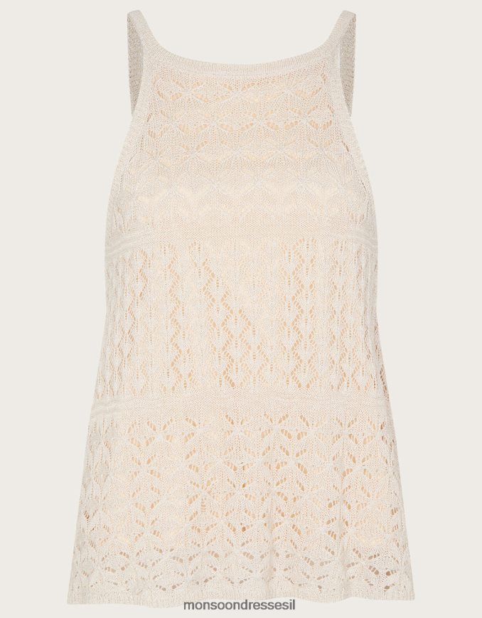 הַלבָּשָׁה Monsoon חולצת פוינטל מתכתית שֶׁנהָב נשים HTJ0TZ334