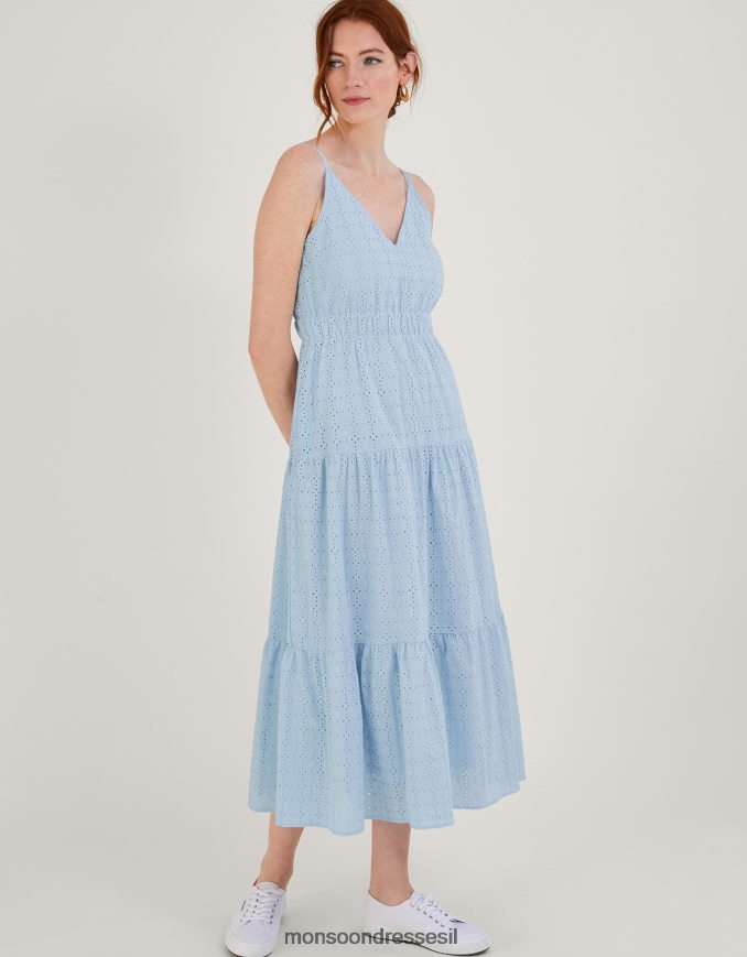 הַלבָּשָׁה Monsoon שמלת קומות של בל ברודרי כְּחוֹל נשים HTJ0TZ338