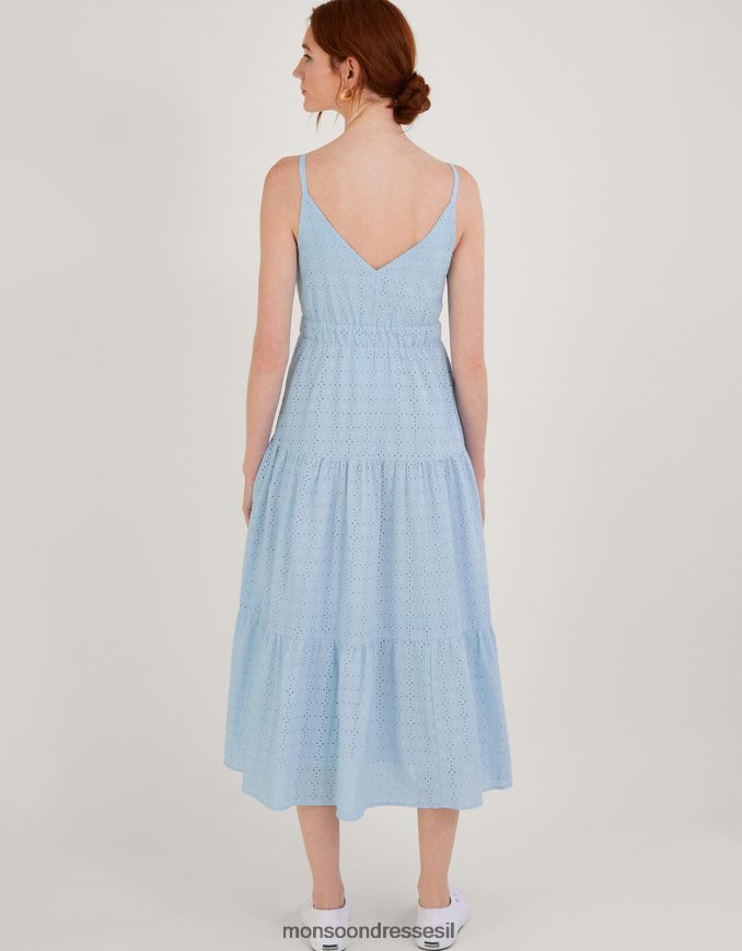 הַלבָּשָׁה Monsoon שמלת קומות של בל ברודרי כְּחוֹל נשים HTJ0TZ338