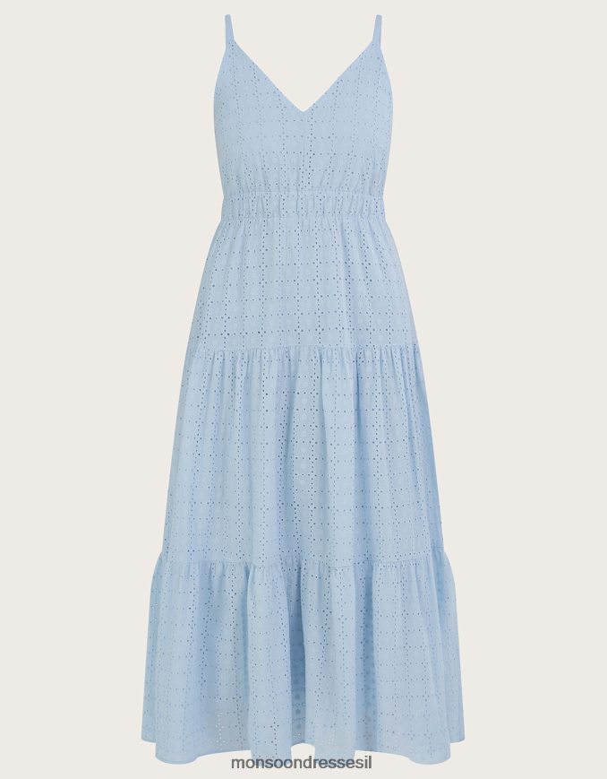 הַלבָּשָׁה Monsoon שמלת קומות של בל ברודרי כְּחוֹל נשים HTJ0TZ338