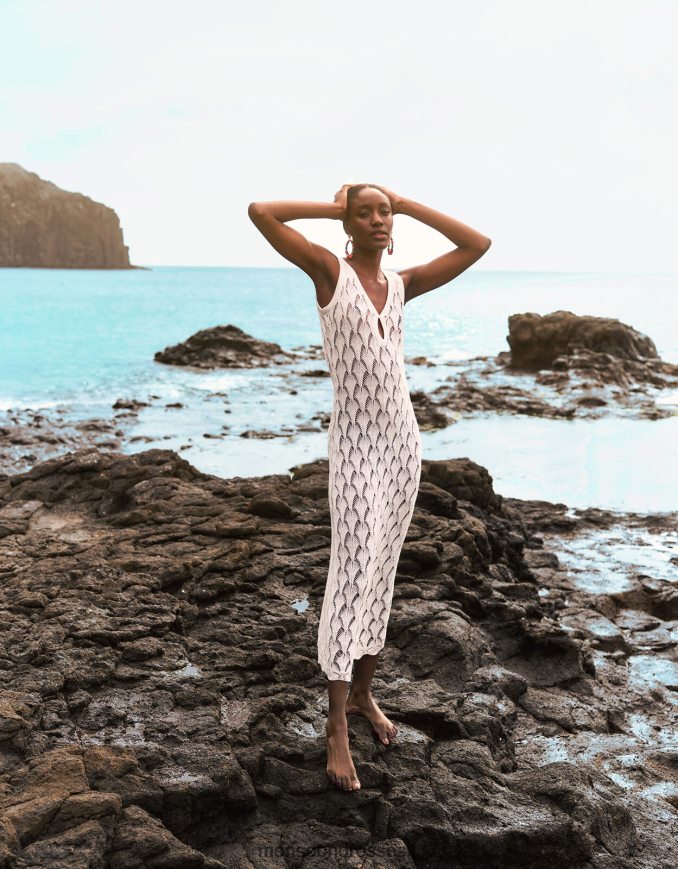 הַלבָּשָׁה Monsoon שמלת מידי חוף פוינטל סטיץ' שֶׁנהָב נשים HTJ0TZ339