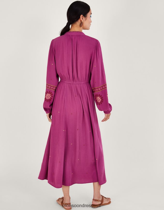 הַלבָּשָׁה Monsoon שמלת תפרים פרחונית וָרוֹד נשים HTJ0TZ33