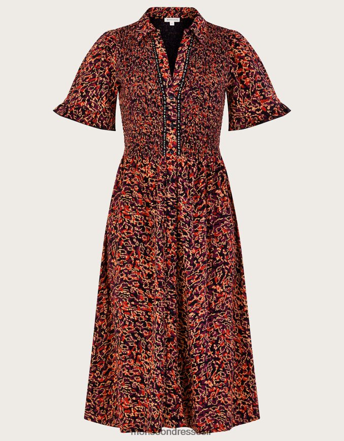 הַלבָּשָׁה Monsoon שמלת חולצה מודפסת אָדוֹם נשים HTJ0TZ357