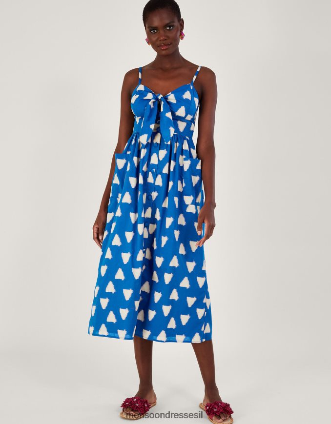 הַלבָּשָׁה Monsoon שמלת קאמי בצבע באטיק משולש כְּחוֹל נשים HTJ0TZ359
