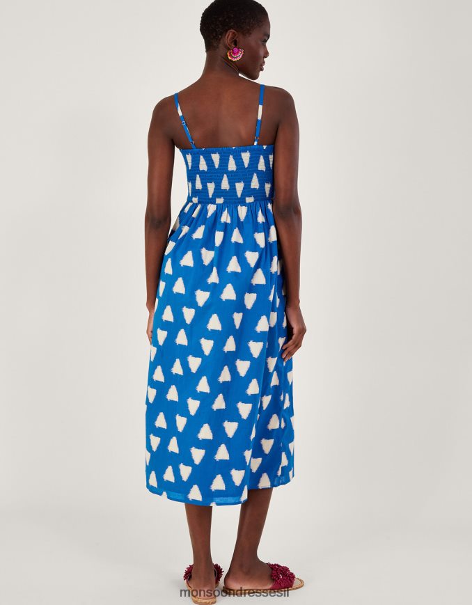 הַלבָּשָׁה Monsoon שמלת קאמי בצבע באטיק משולש כְּחוֹל נשים HTJ0TZ359