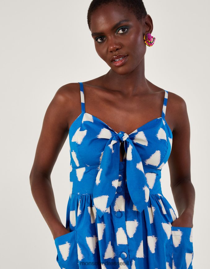 הַלבָּשָׁה Monsoon שמלת קאמי בצבע באטיק משולש כְּחוֹל נשים HTJ0TZ359