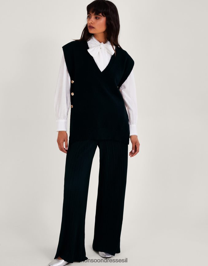 הַלבָּשָׁה Monsoon כפתור בילי צד טבורד שָׁחוֹר נשים HTJ0TZ38