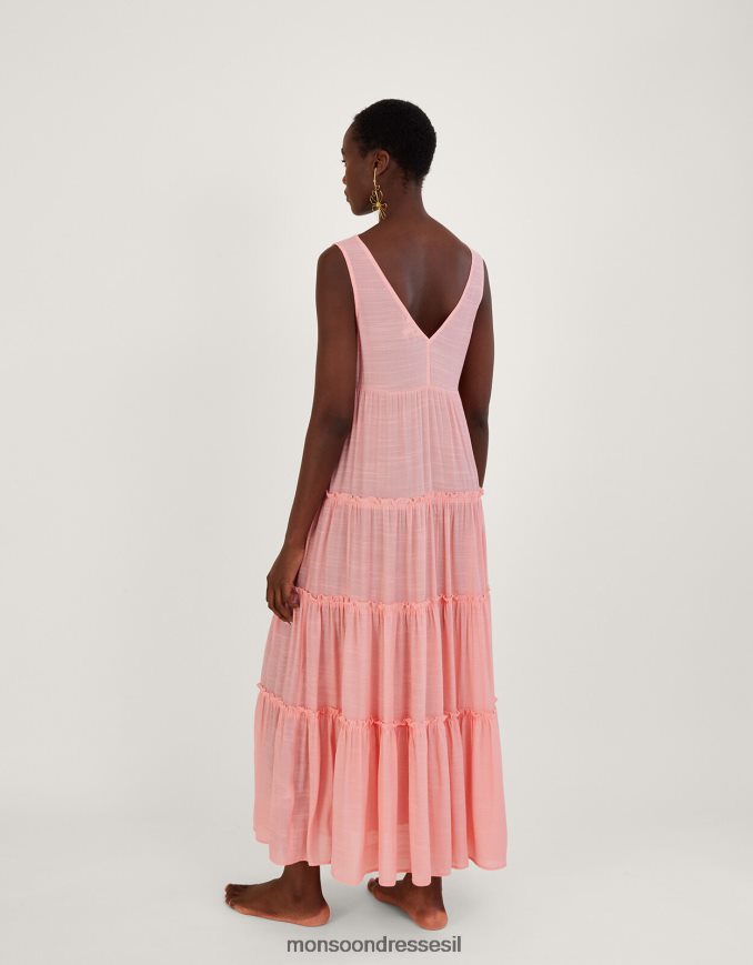 הַלבָּשָׁה Monsoon שמלת מקסי מחוך חוף עם עיטור תחרה תפוז נשים HTJ0TZ381