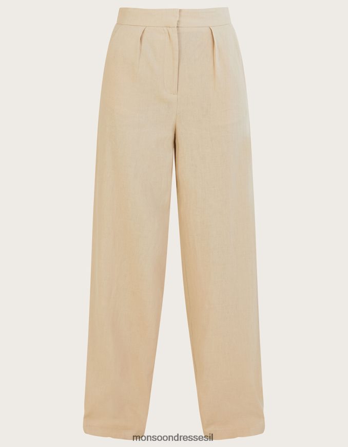 הַלבָּשָׁה Monsoon מכנסי ג'ני בתערובת פשתן אבן טבעית) נשים HTJ0TZ382