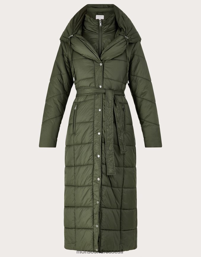 הַלבָּשָׁה Monsoon מעיל מקסי מרופד של לורנה ירוק נשים HTJ0TZ384