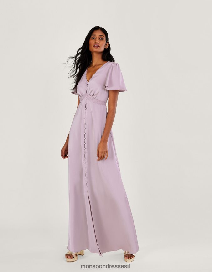 הַלבָּשָׁה Monsoon שמלת מקסי סאטן קיסוס חַרפָּן נשים HTJ0TZ388