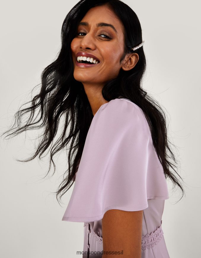 הַלבָּשָׁה Monsoon שמלת מקסי סאטן קיסוס חַרפָּן נשים HTJ0TZ388