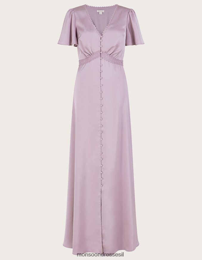 הַלבָּשָׁה Monsoon שמלת מקסי סאטן קיסוס חַרפָּן נשים HTJ0TZ388