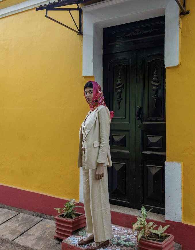 הַלבָּשָׁה Monsoon ז'קט ג'ני בתערובת פשתן אבן טבעית) נשים HTJ0TZ389