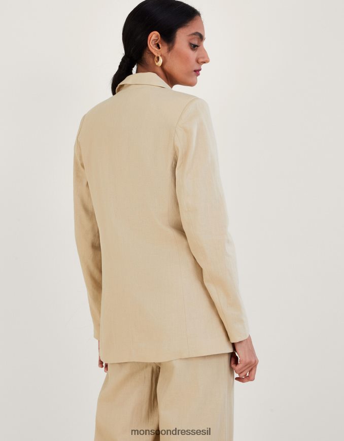 הַלבָּשָׁה Monsoon ז'קט ג'ני בתערובת פשתן אבן טבעית) נשים HTJ0TZ389