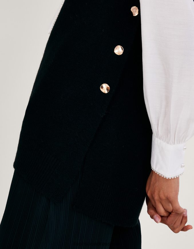 הַלבָּשָׁה Monsoon כפתור בילי צד טבורד שָׁחוֹר נשים HTJ0TZ38