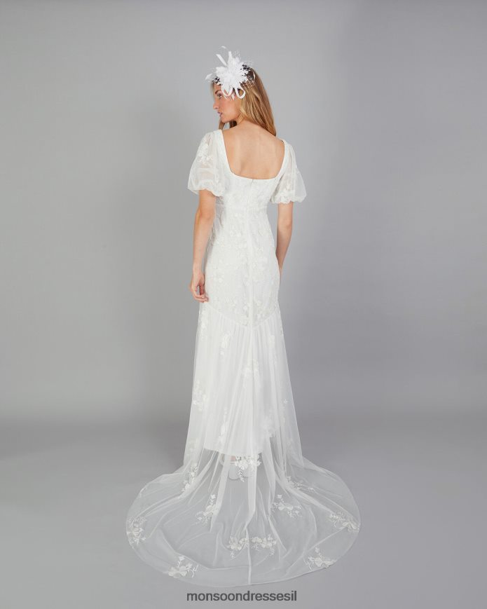 הַלבָּשָׁה Monsoon שמלת מקסי כלה מעוטרת בסגול שֶׁנהָב נשים HTJ0TZ398