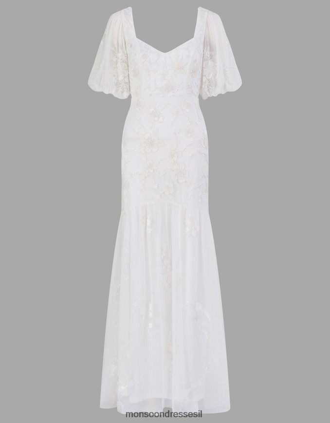 הַלבָּשָׁה Monsoon שמלת מקסי כלה מעוטרת בסגול שֶׁנהָב נשים HTJ0TZ398