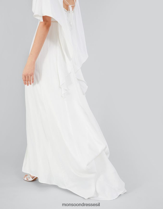 הַלבָּשָׁה Monsoon שמלת כלה מקסי סאטן של סופי שֶׁנהָב נשים HTJ0TZ399