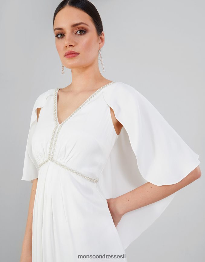 הַלבָּשָׁה Monsoon שמלת כלה מקסי סאטן של סופי שֶׁנהָב נשים HTJ0TZ399